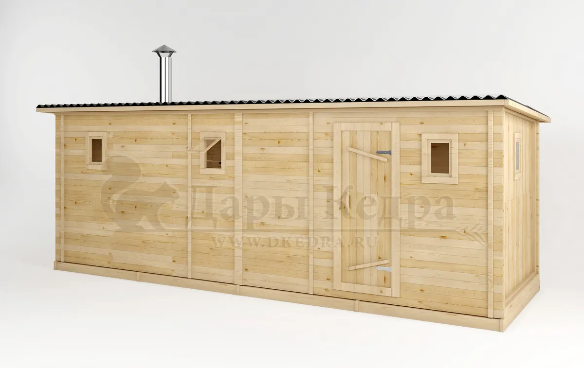 Каркасно-щитовая баня из кедра «Мега»